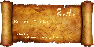 Rehner Anita névjegykártya